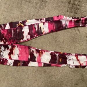 Lululemon Athletica Pink and Red Patterned Leggings